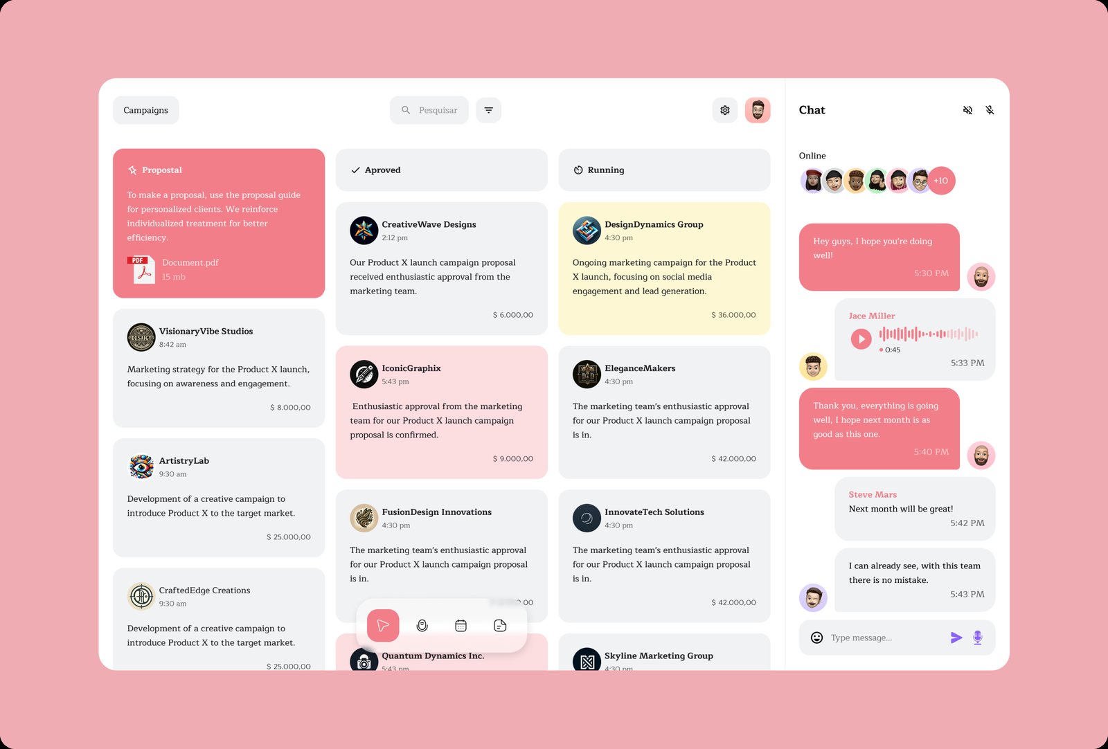 Kanban Notes em tema coral